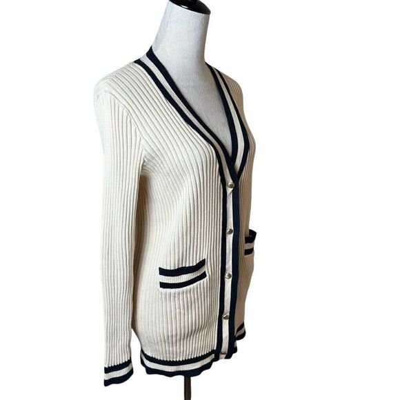 Cabi Radcliffe Varsity Button Up Ribbed Cardigan Small Preppy Academia Old Money - Picture 3 of 8